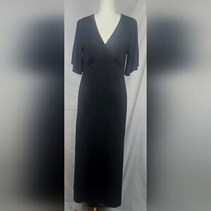 A Pea in the Pod Women's Maternity‎ Black Flutter Sleeve Maxi Dress Sz M